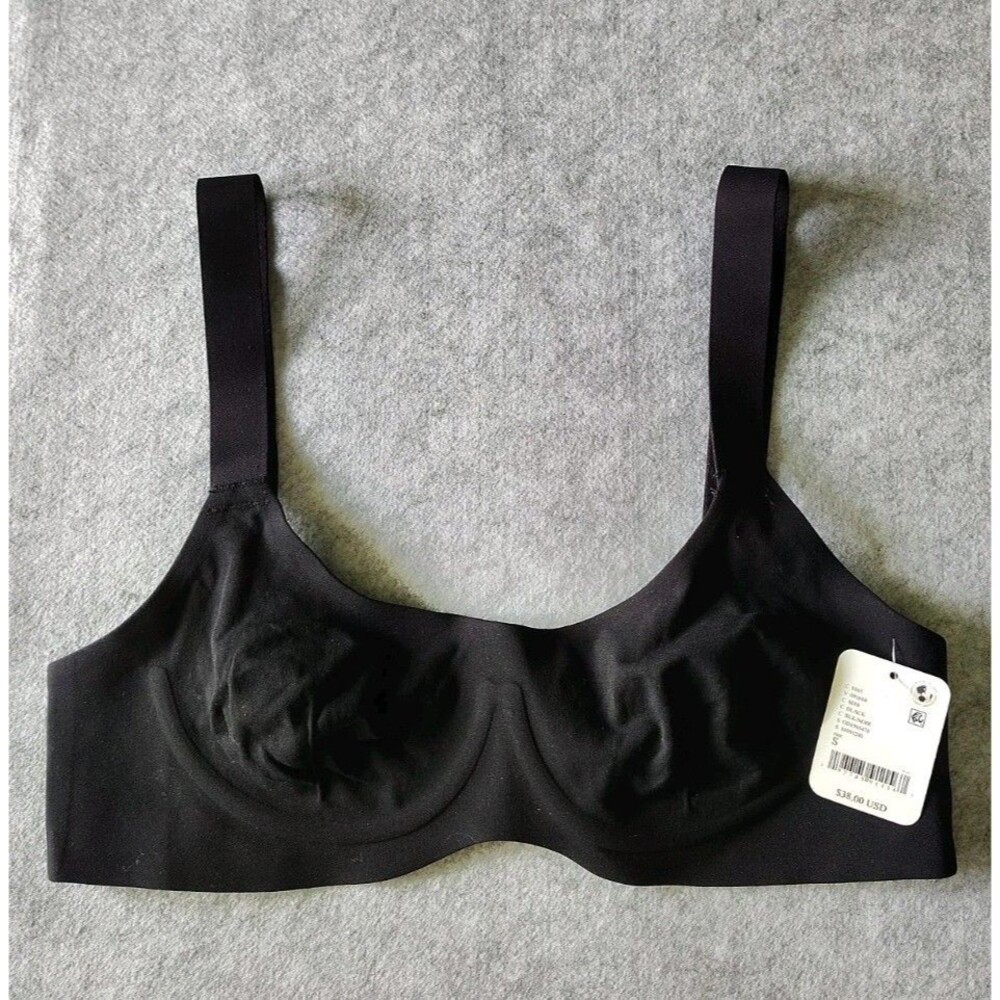 Free People Intimately Bonded Underwire Bra Black Small S Minimalist Seamless